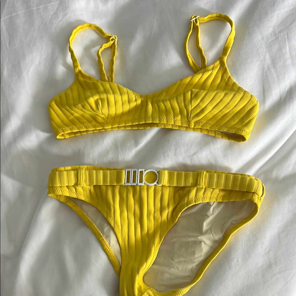 Solid & Striped Yellow Bikini